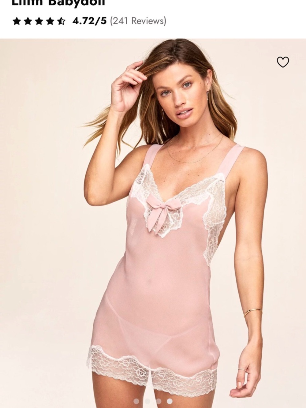 Adore Me Blush Pink Lace-Trim Slip Chemise
